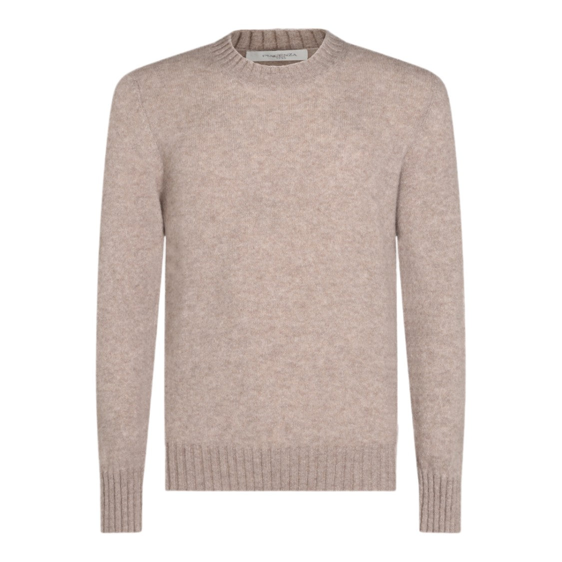 Piacenza Cashmere Textured Knit Ribbed Crewneck Sweater
