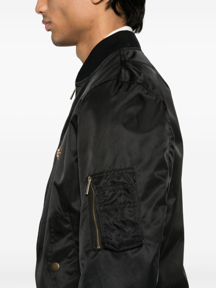 Valentino Black Bomber Jacket With Concealed Zip