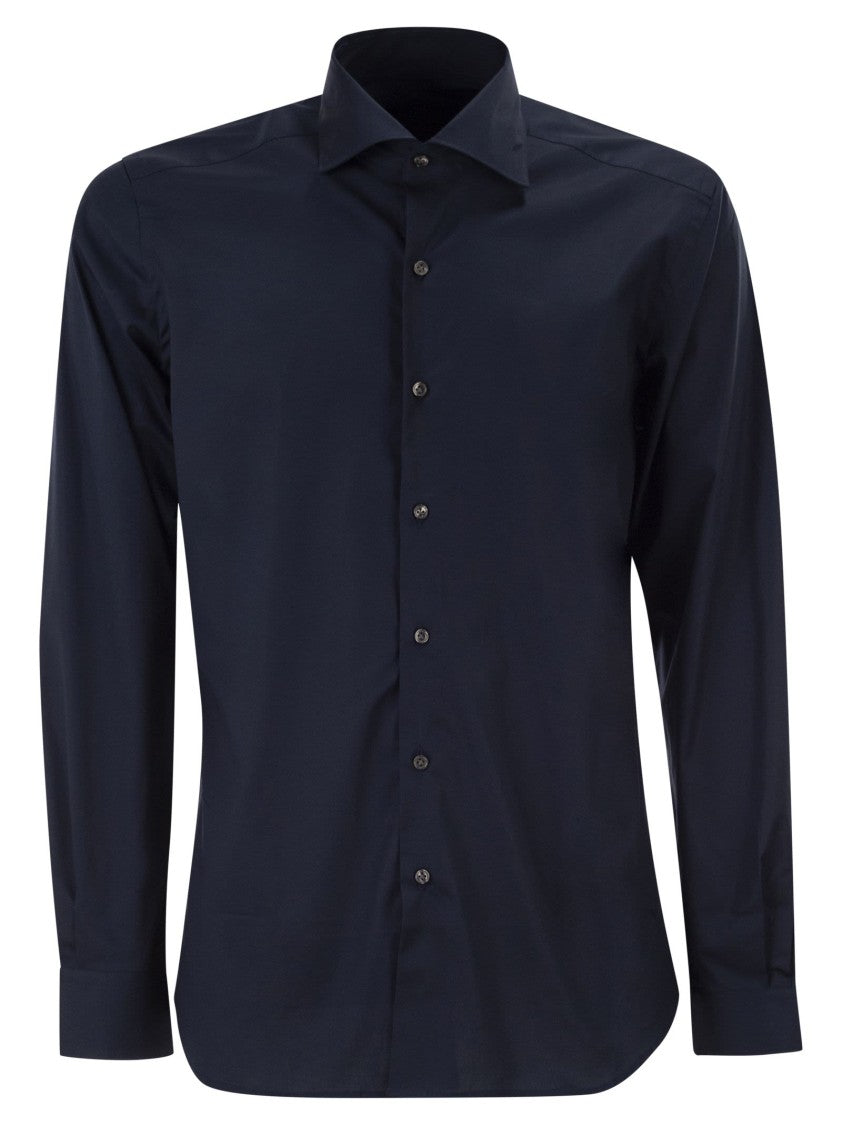 Fay Regular Fit Stretch Cotton Poplin Shirt