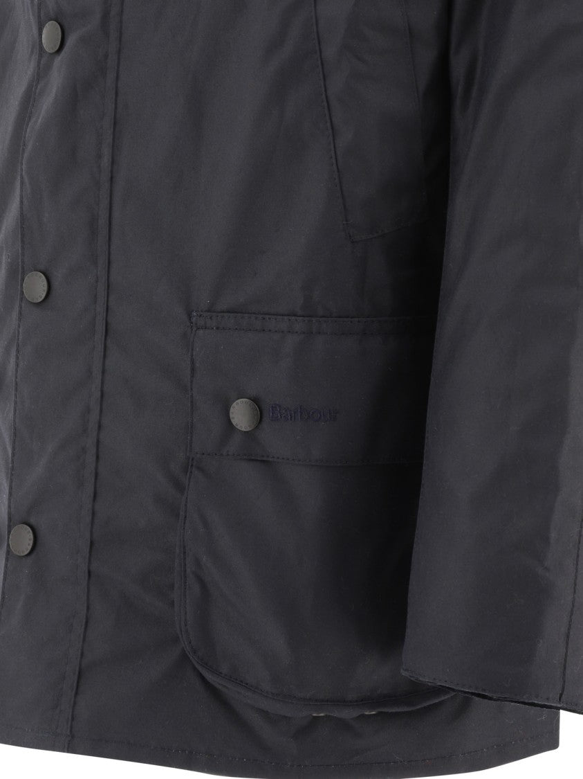 Barbour Waxed Cotton Barbour Jacket With Corduroy Collar And Timeless Design