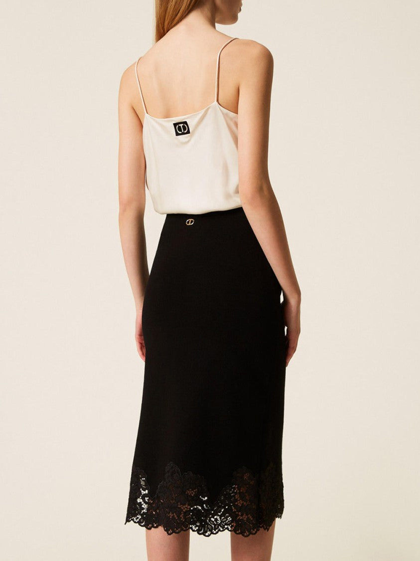 Twin-Set Tailored Neutrals Skirt With Clean Lines And Sophisticated Silhouette