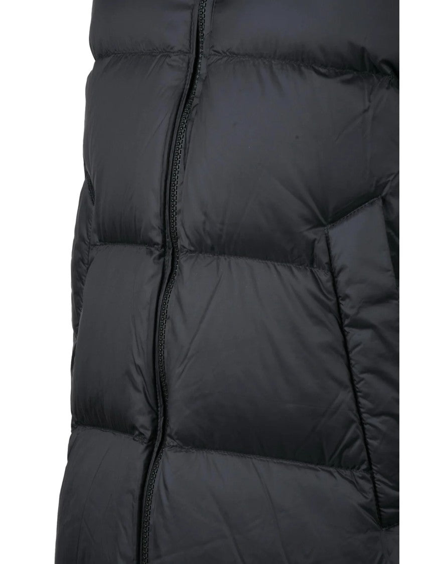 Bomboogie Black Flared High-Collar Nylon Short Down Jacket