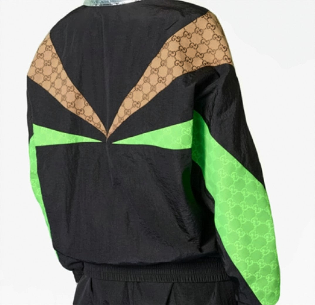Gucci Geometric Panel Jacket With Stand Collar
