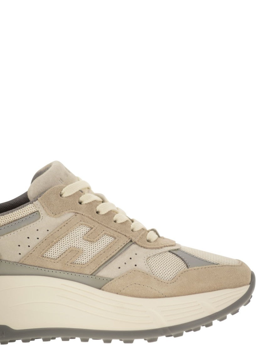 Hogan H669 - Hi-Fi Fabric And Suede Trainers