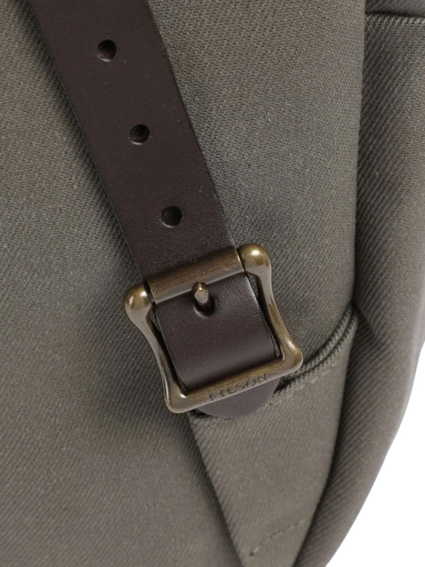 Filson Structured Twill Leather Accent Backpack