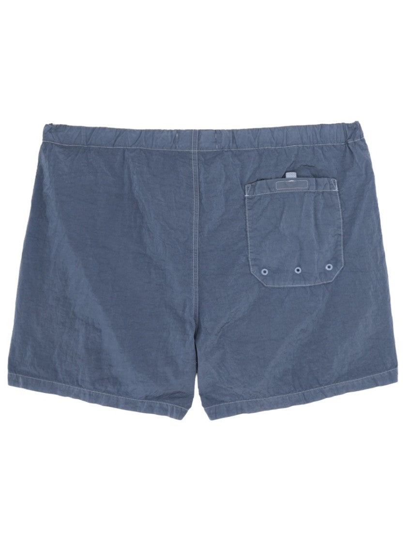 Stone Island Muted Blue Polyamide Logo Swim Shorts
