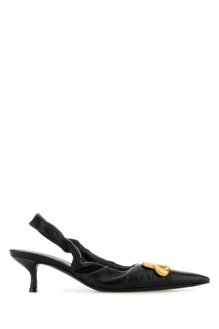 Balenciaga Black Leather Monaco Pumps
