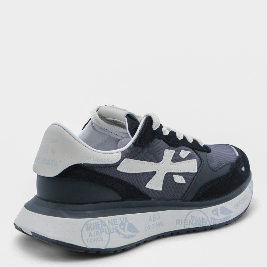 Premiata Black Leather Sole Sneakers