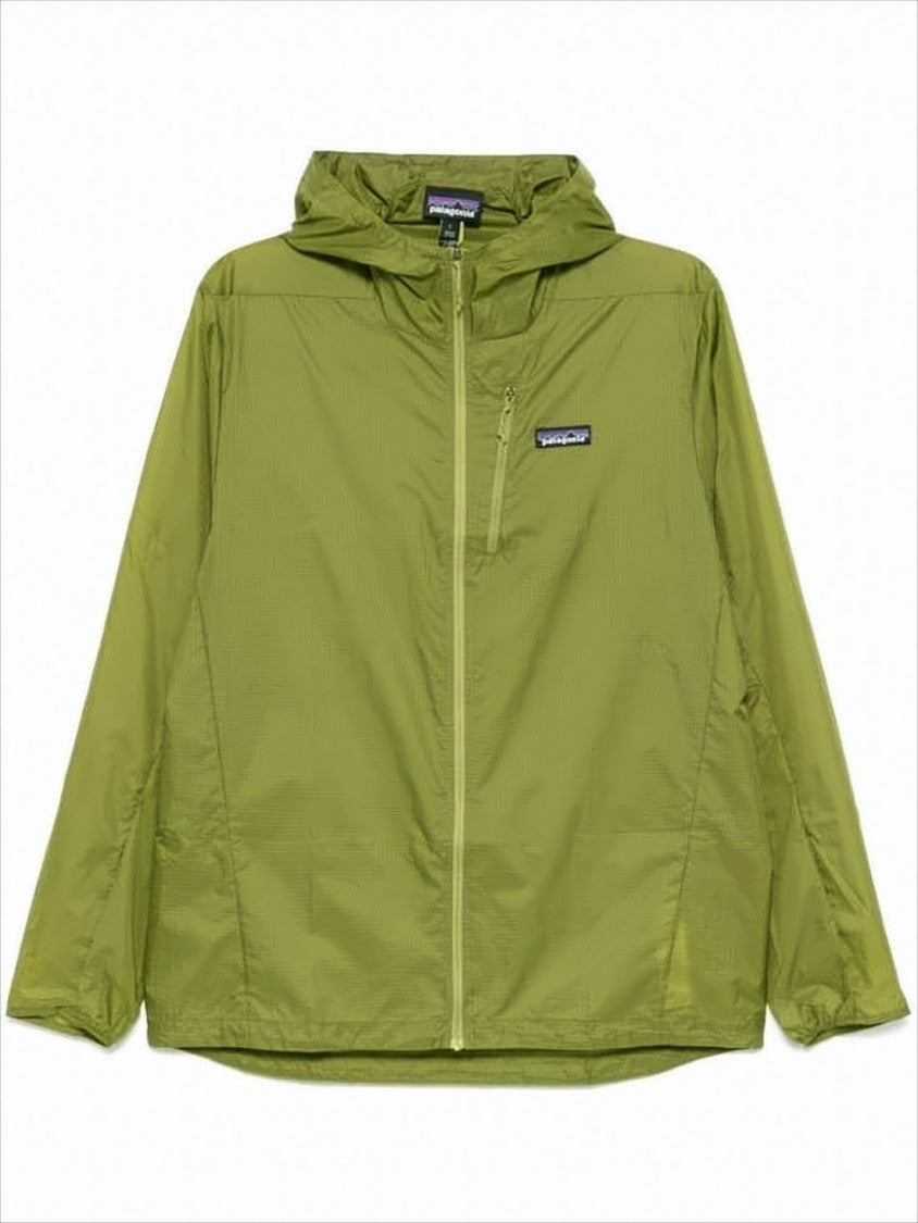 Patagonia Lightweight Green Hooded Jacket With Zippered Pocket