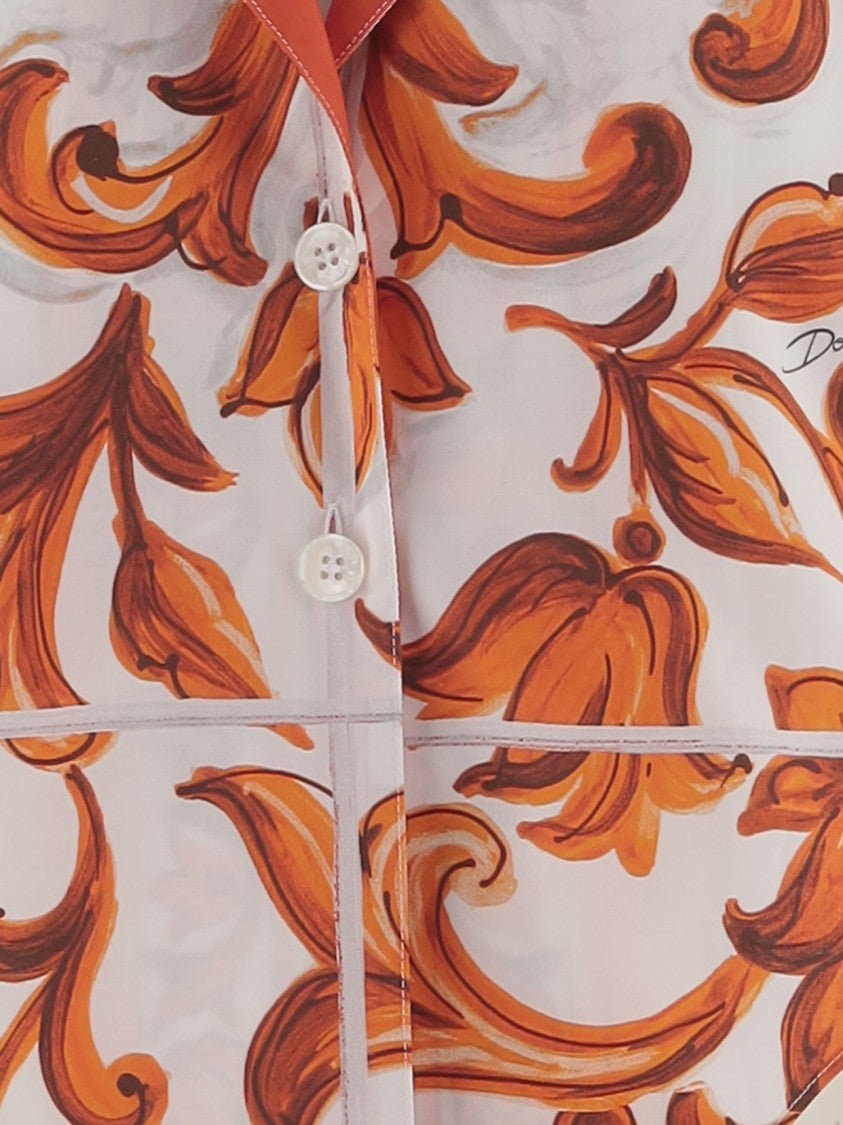Dolce & Gabbana Maiolica Print Cotton Poplin Shirt