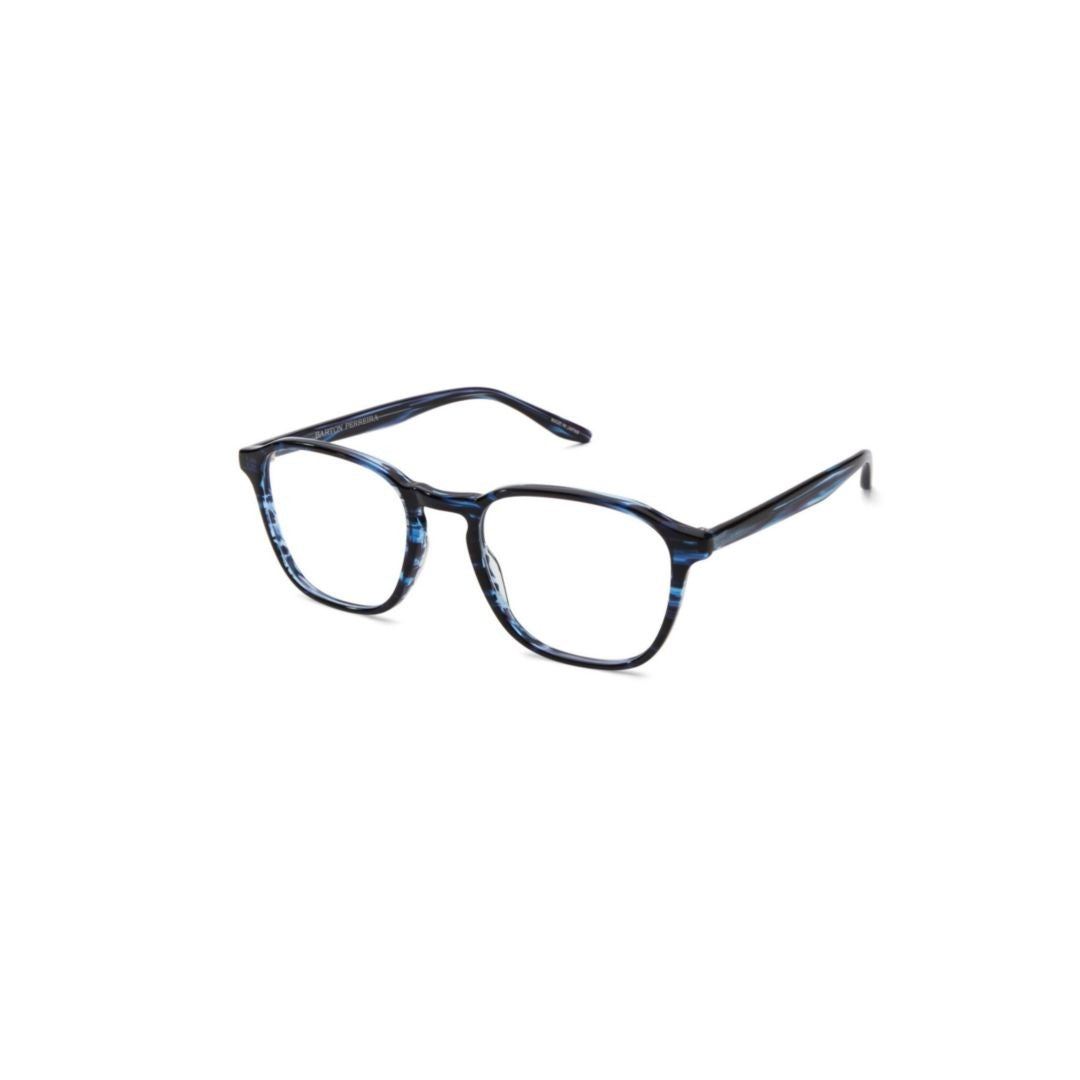 Barton Perreira Zorin Rounded Square Frame Acetate Eyeglasses With Blue Marbled Accents