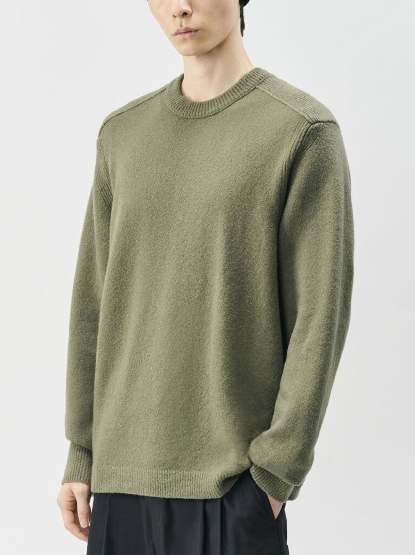 C.P. Company Bouclè Extrafine Merino Crewneck Sweater With Logo Detail