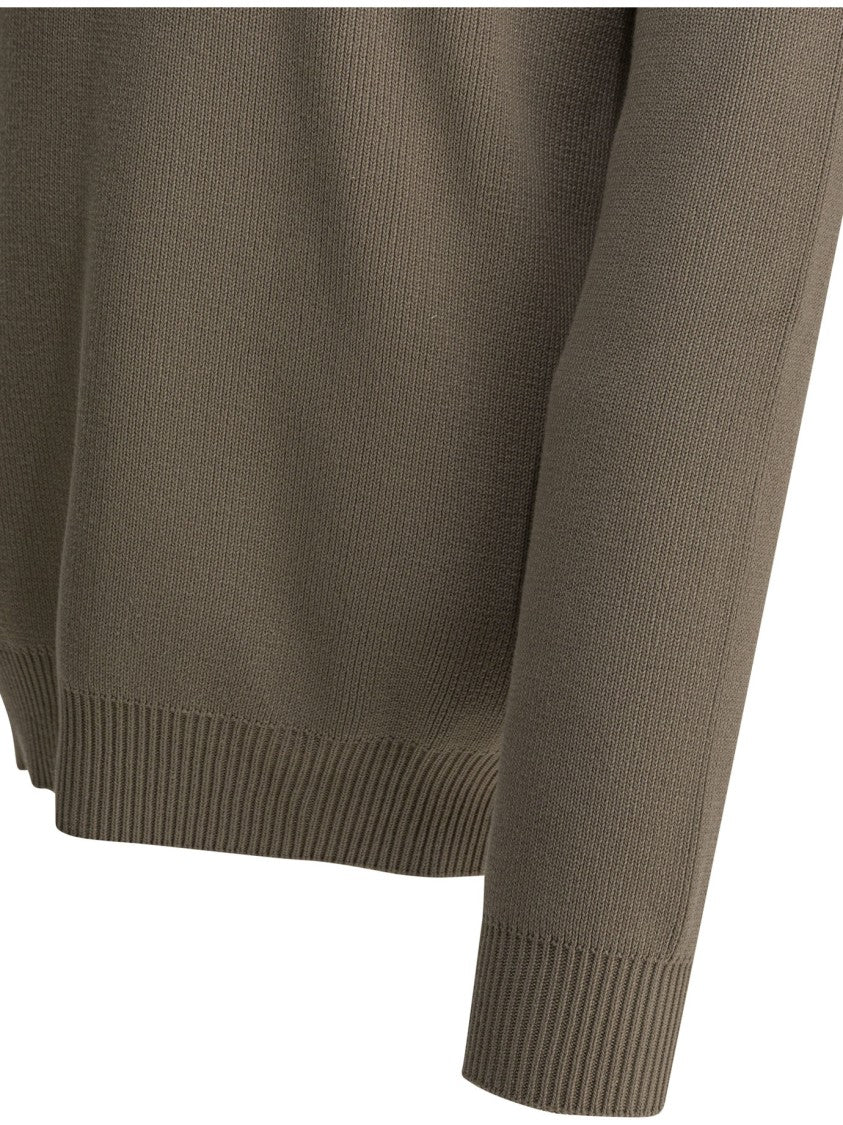 Golden Goose Ribbed Brown Knitwear With Crew Neckline