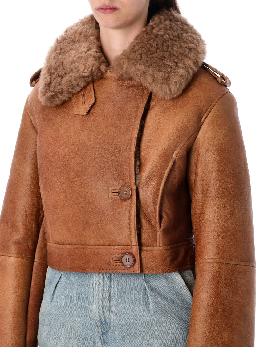 Chloé Cropped Boxy Shearling Jacket
