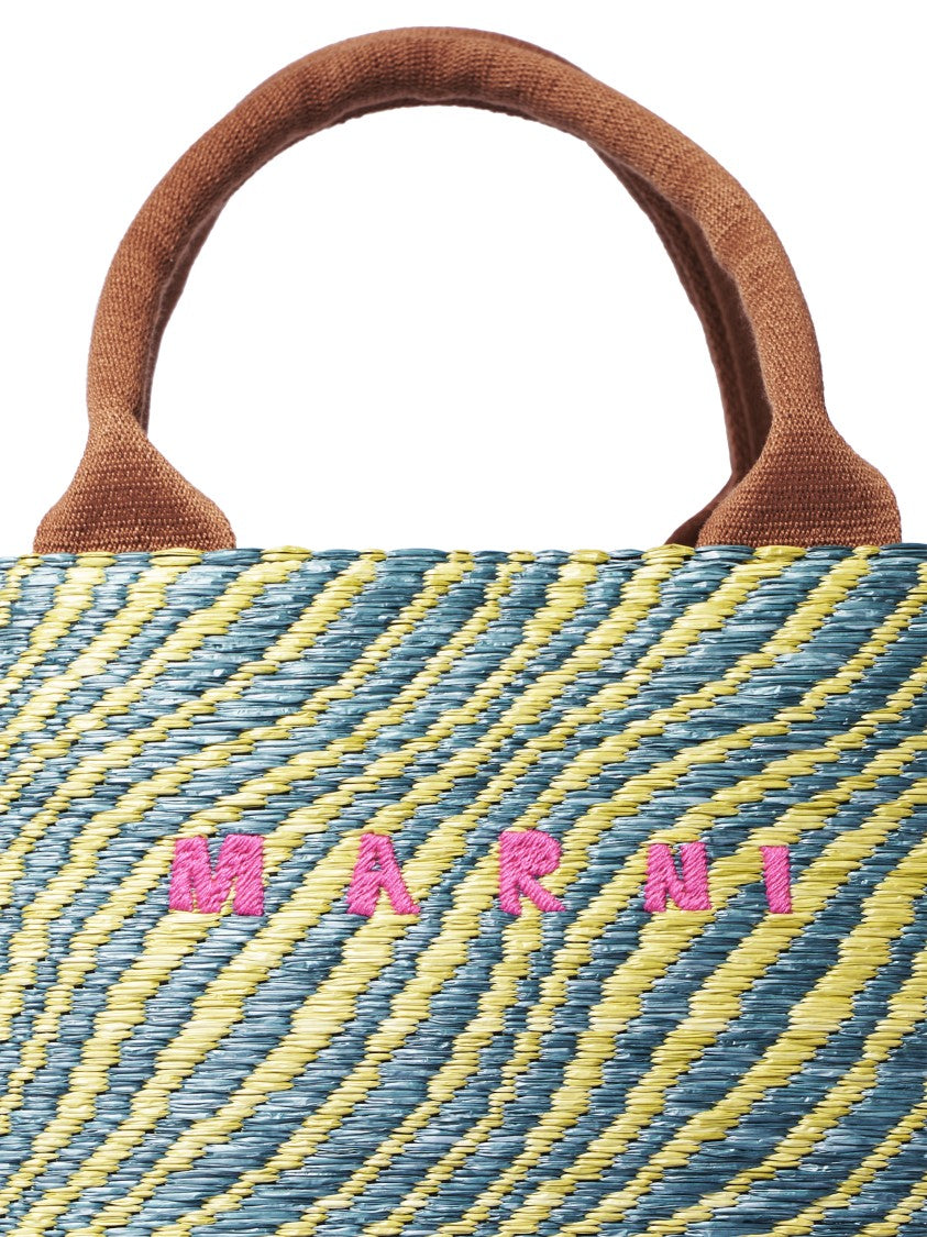 Marni Structured Rectangular Handbag With Woven Pattern