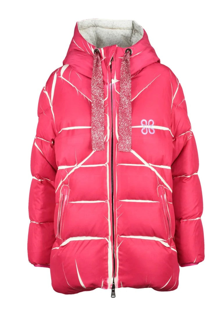 Plus Down Jacket With Zip - Fuchsia