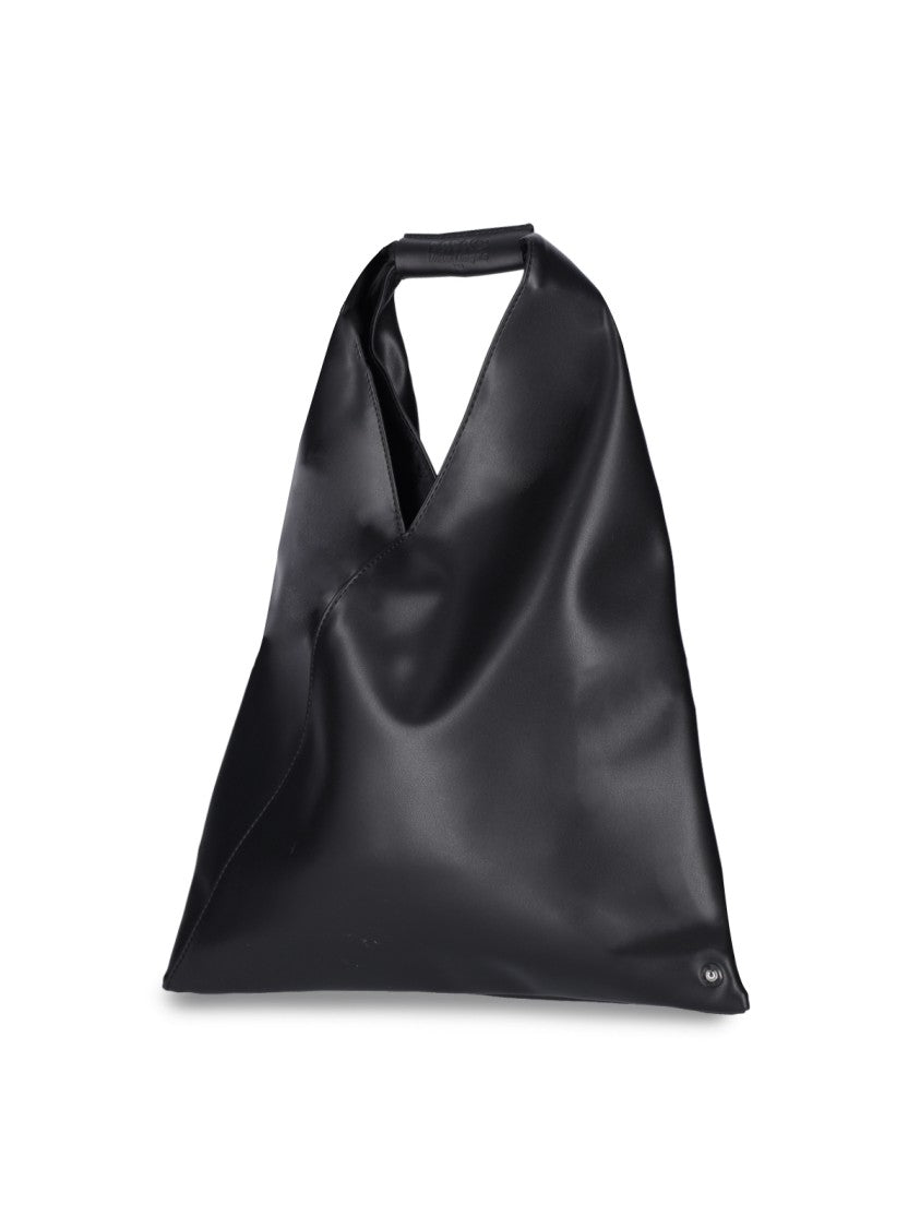 Mm6 By Maison Margiela Black Faux Leather Small "Japanese" Tote Bag