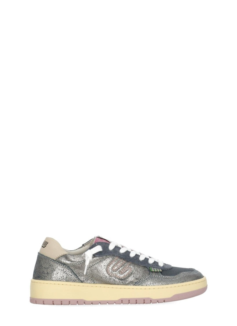 Evenu Equal Silver Suede Low-Top Sneakers