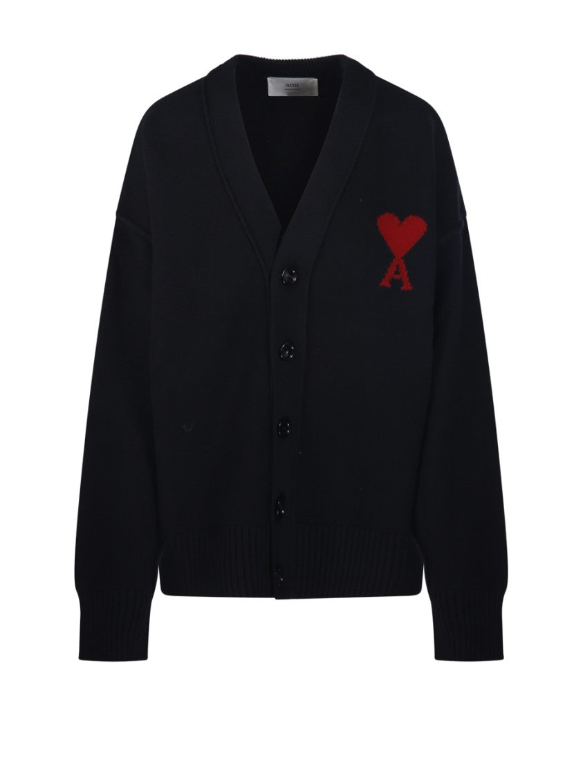 Ami Adc Cardigan V Neck Felted Merino