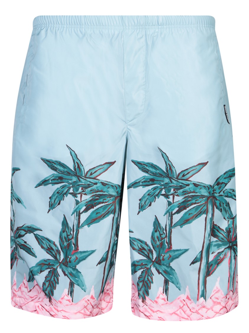 Palm Angels Light Blue Swim Shorts