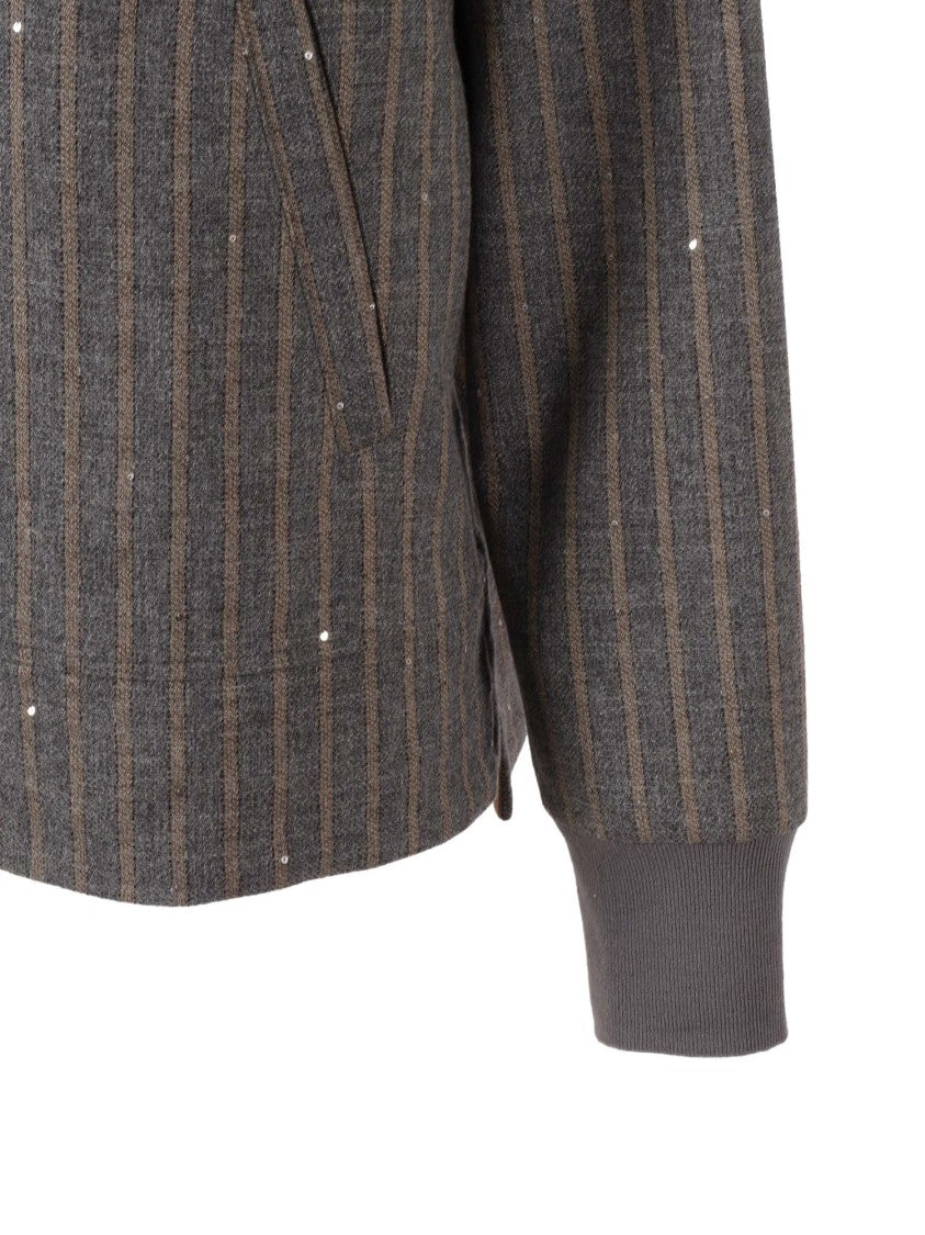 Lorena Antoniazzi High Collar Zip Sweatshirt With Textured Finish