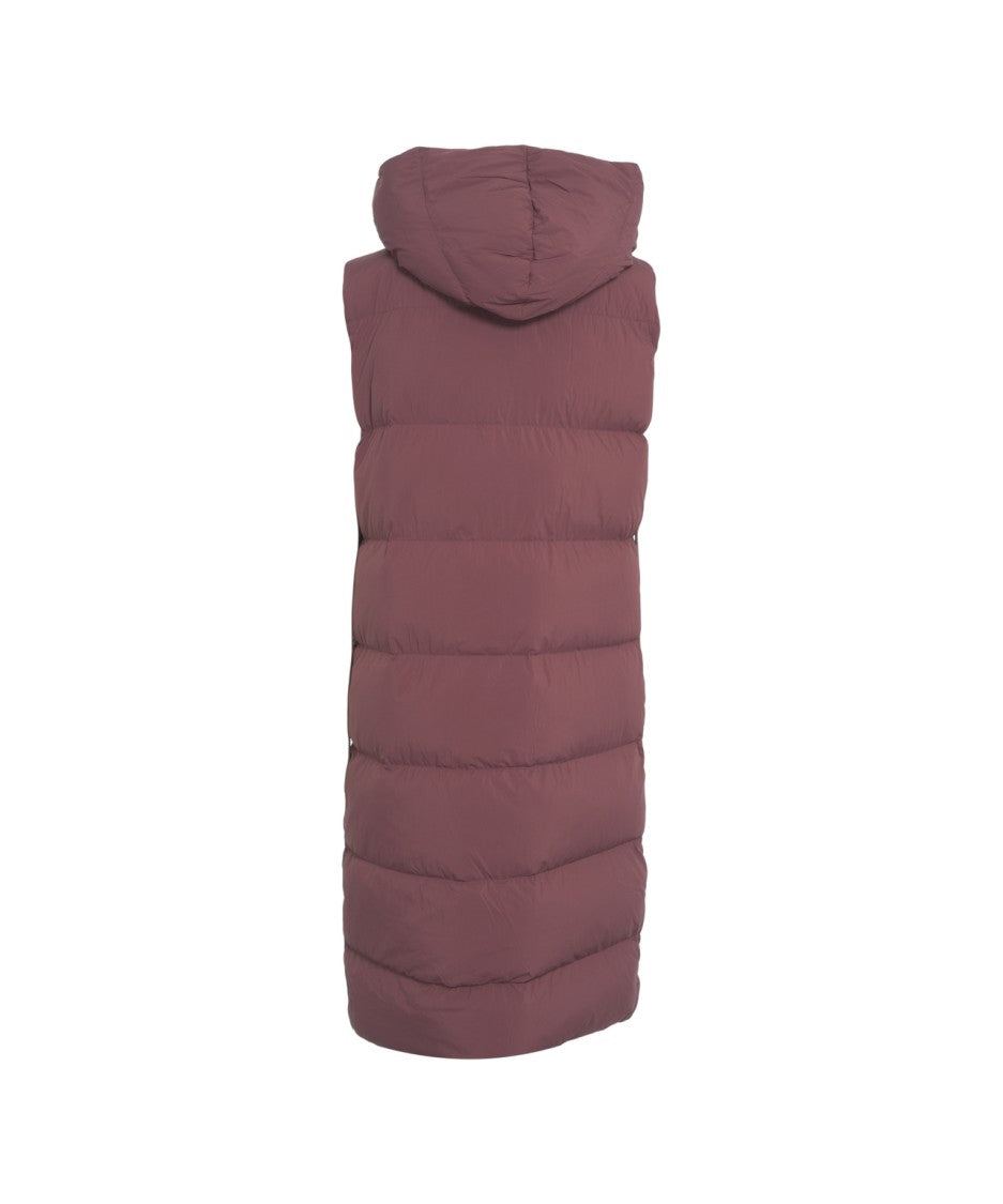 Blauer Quilted Gilet With Padded Hood And Full-Length Zip