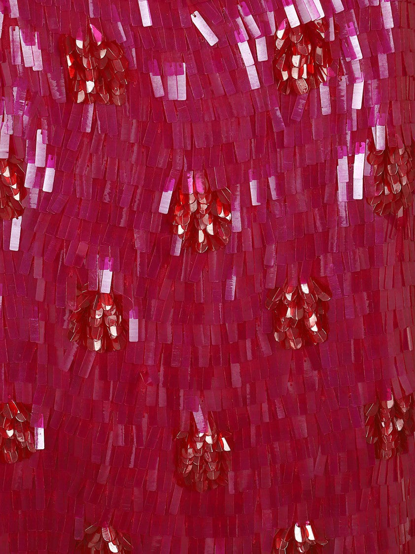 Dries Van Noten Fuchsia Sequin-Embellished Sleeveless Top