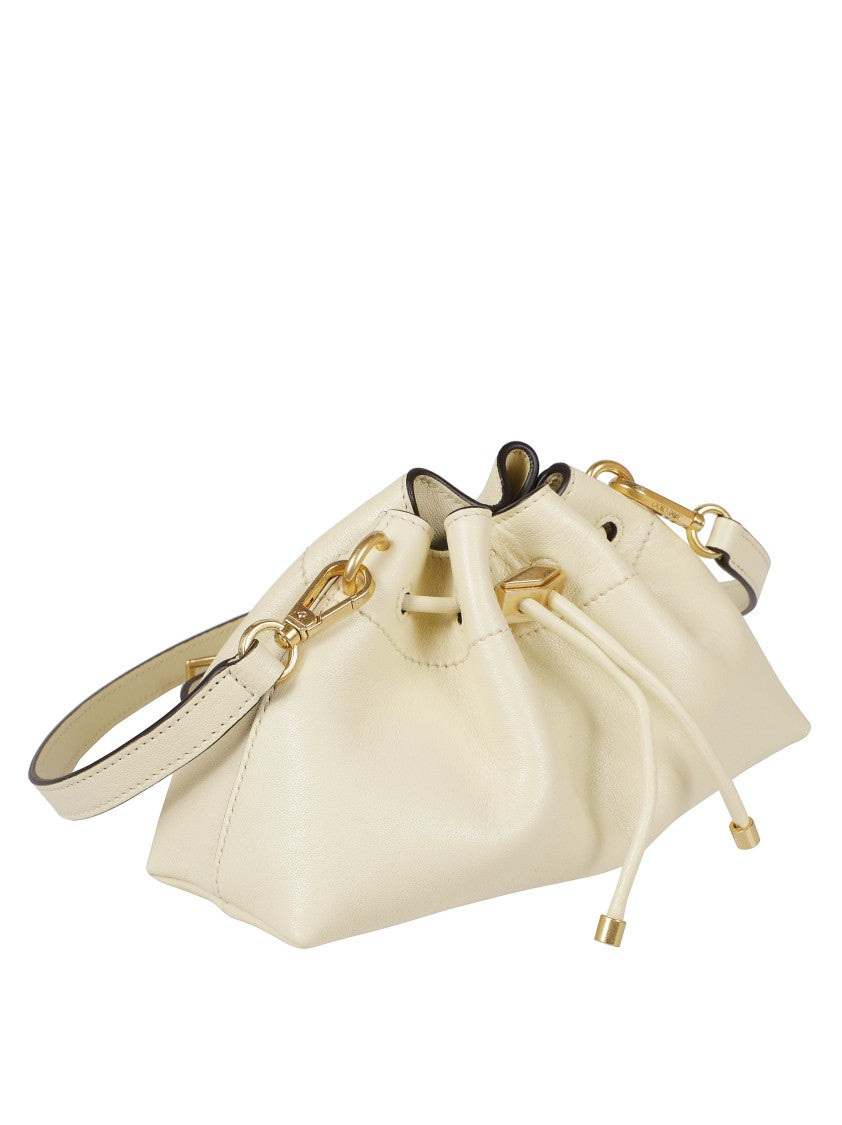 Jimmy Choo Structured Leather Drawstring Bag