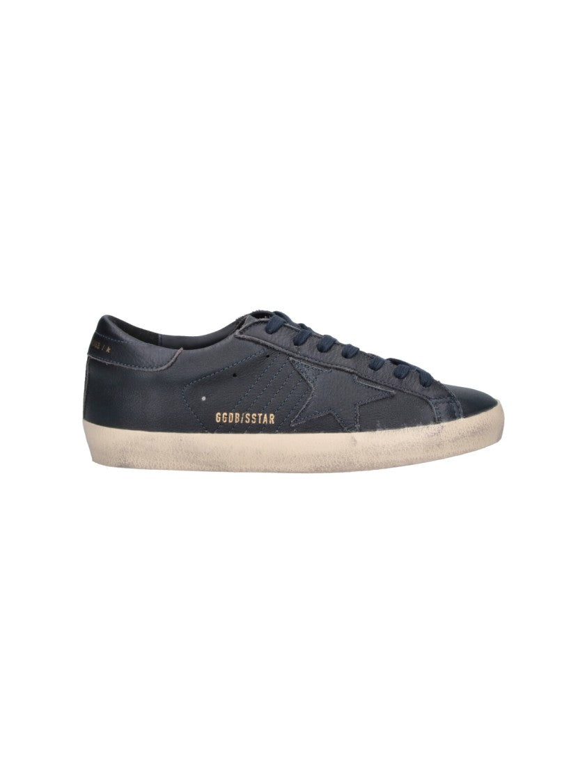 Golden Goose Dark Blue Leather Super-Star Sneakers