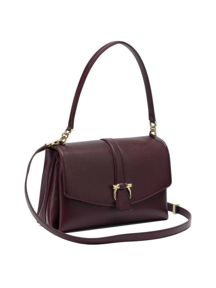 Ferragamo Compact Burgundy Leather Handbag