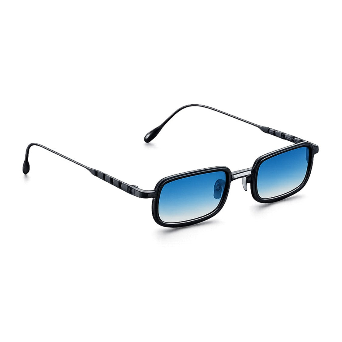 Capote Eyewear Cc144 Narrow Rectangular Titanium Double Bridge Sunglasses