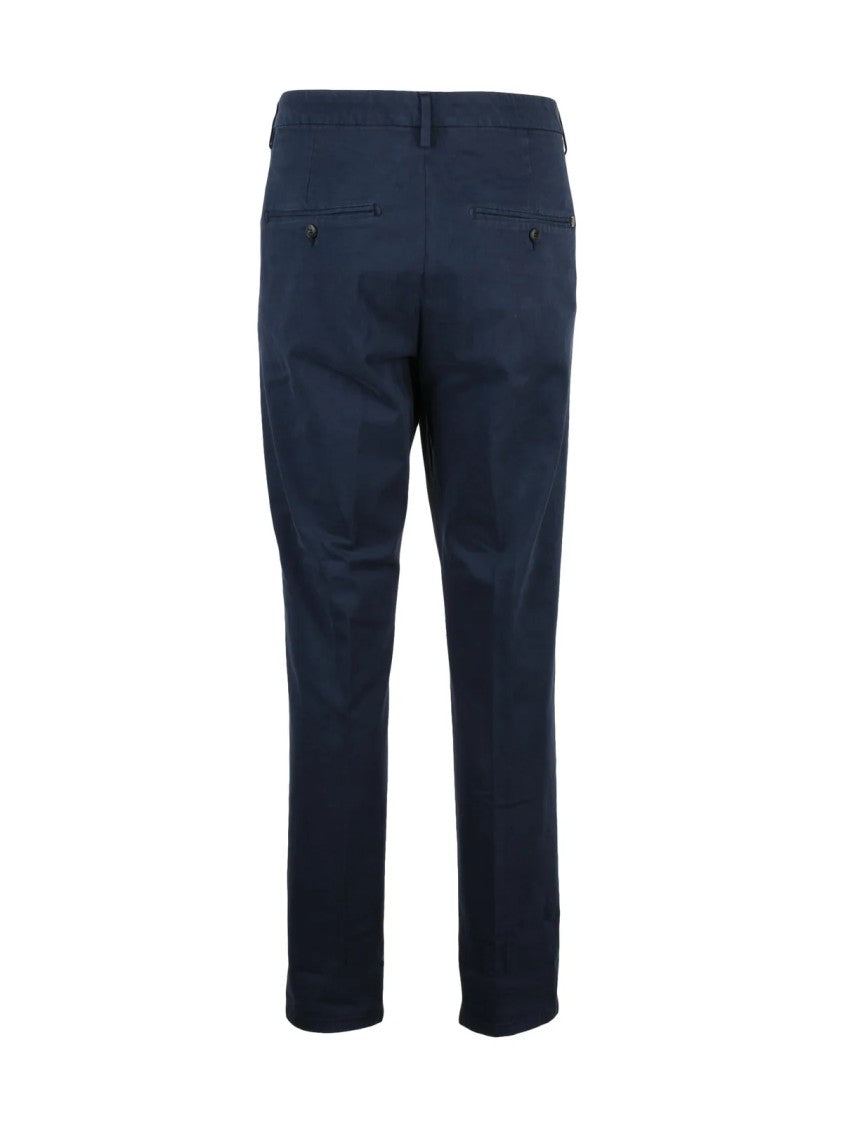 Dondup Blue Gaubert Tailored Cotton-Blend Trousers