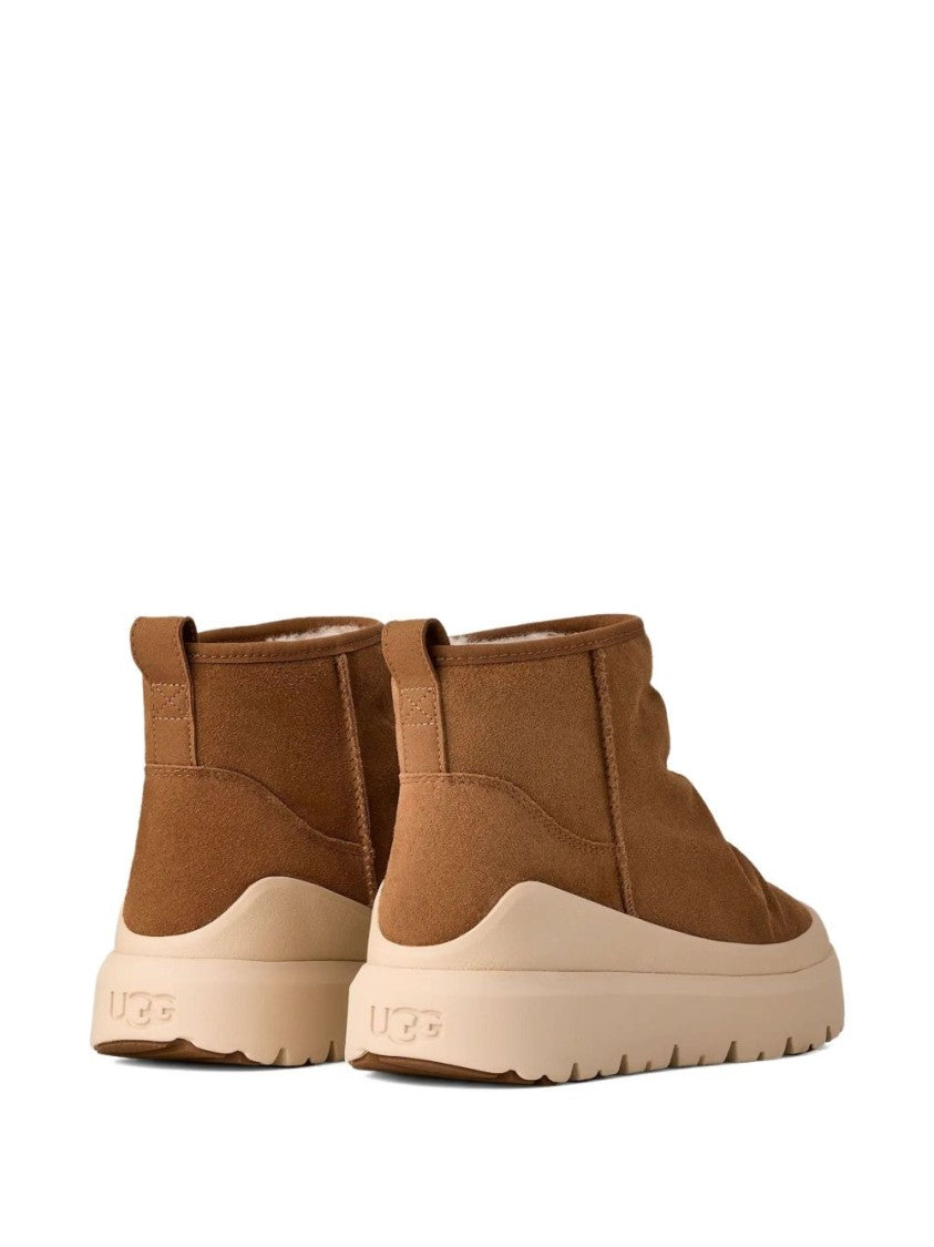 Ugg Brown Suede Boots With Gathered Shaft