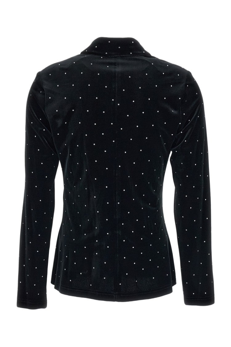 Irie' Black Velvet Button-Down Casual Shirt