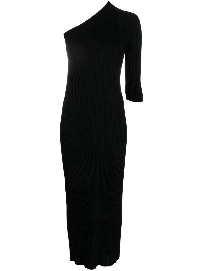 Aeron Ribbed Asymmetric Maxi Dress
