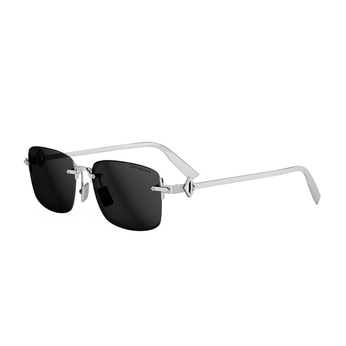 Dior Silver Cd Diamond S11u Rectangular Sunglasses