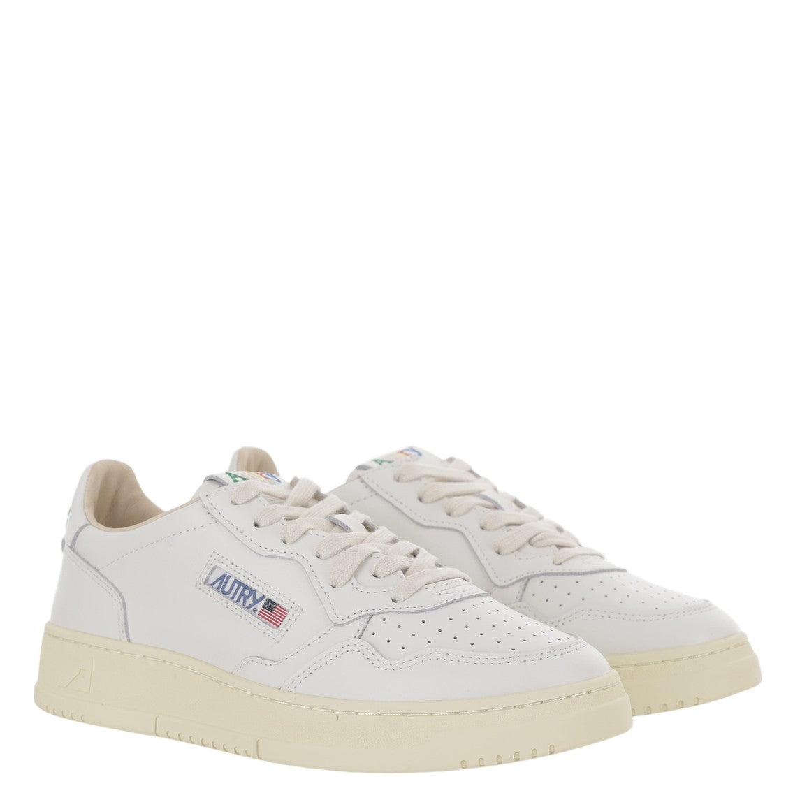 Autry White Medalist Low Leather Sneakers