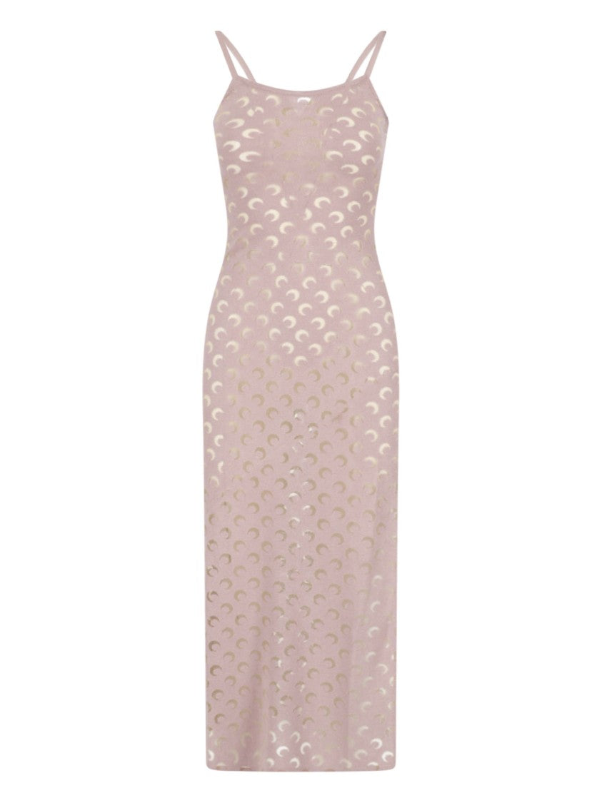 Marine Serre Muted Crescent Moon Bodycon Midi Dress