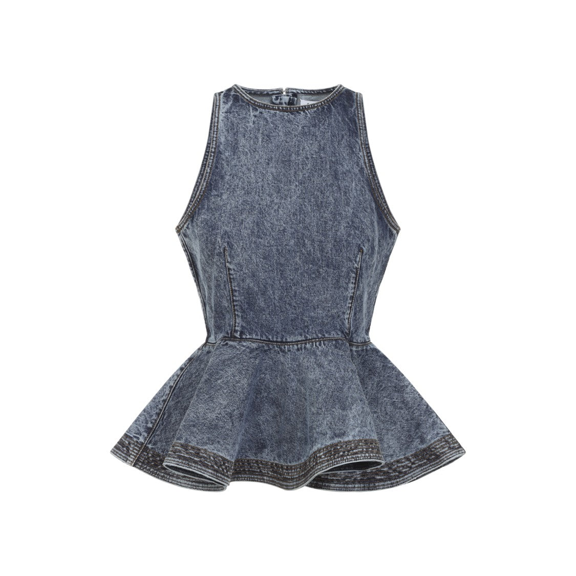 Alaïa Fitted Sleeveless Top With Peplum Hem And Textured Finish