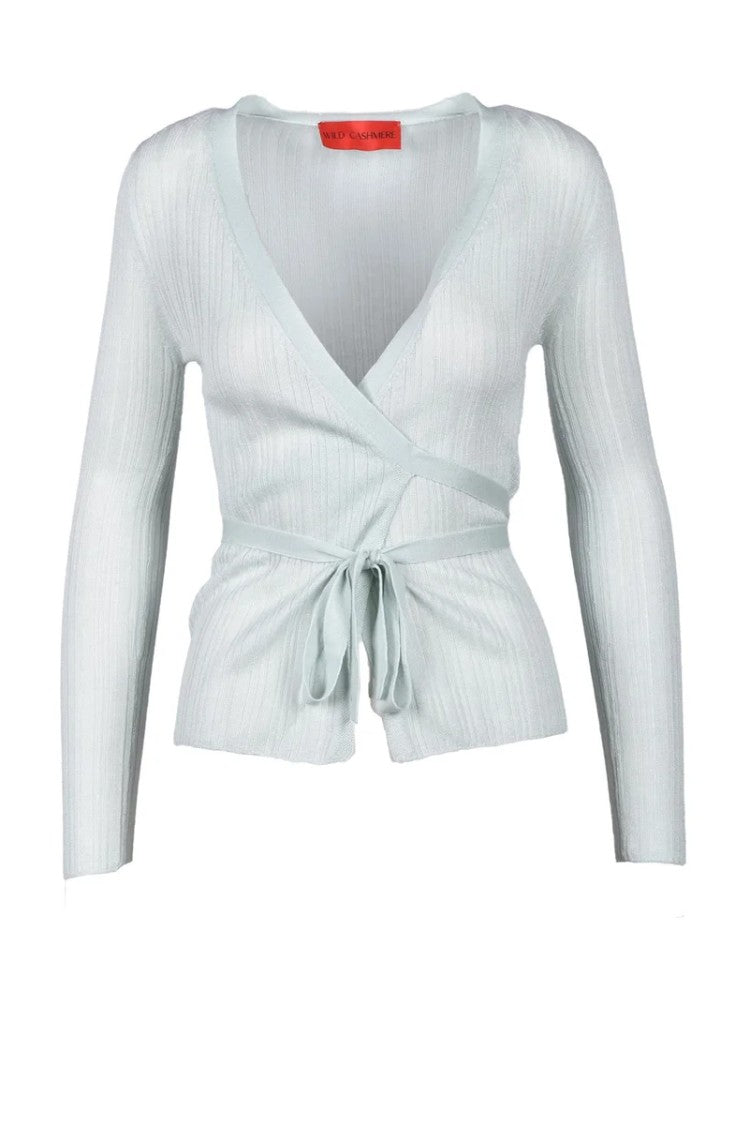 Wild Cashmere Wrap Cardigan - Aqua