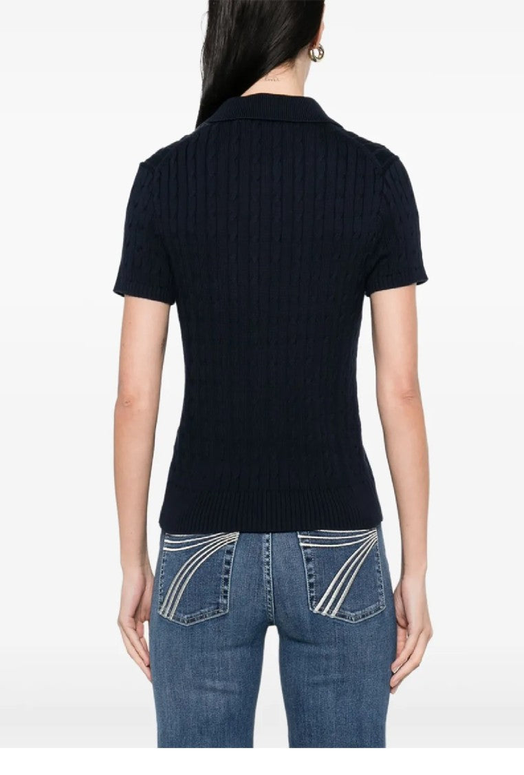 Polo Ralph Lauren Textured Cable Knit Short Sleeve Cardigan