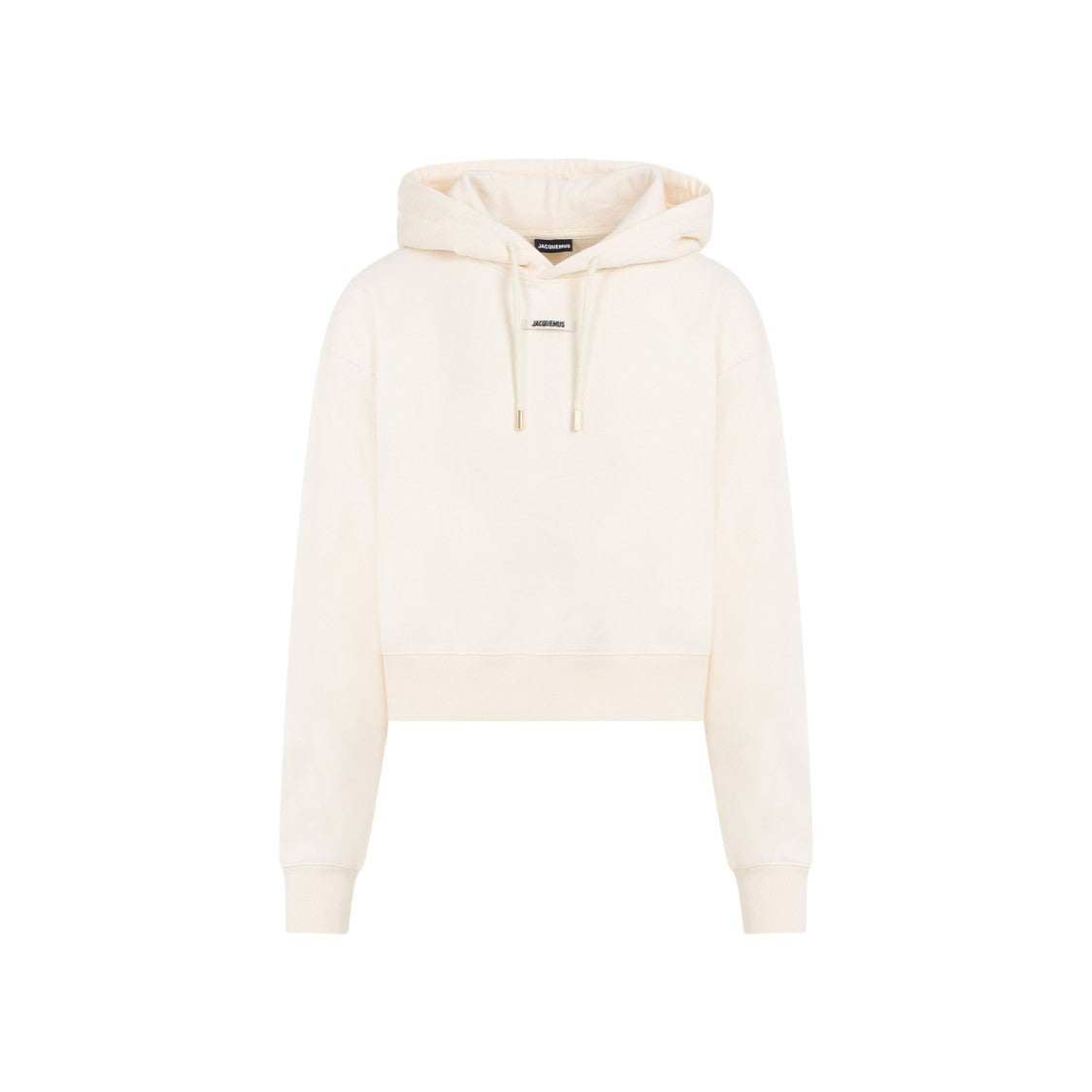Jacquemus Cropped Light Beige Hoodie With Drawstring
