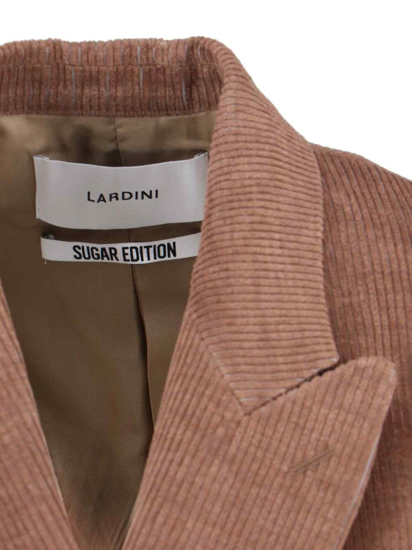 Lardini Double-Breasted Velvet Blazer With Sharp Lapel