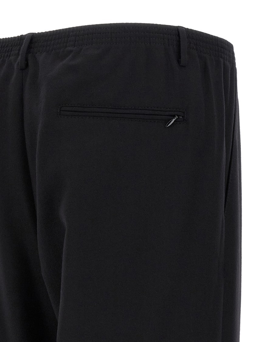 Cellar Door Straight Leg Wool Pants With Trompe L'oeil Flap