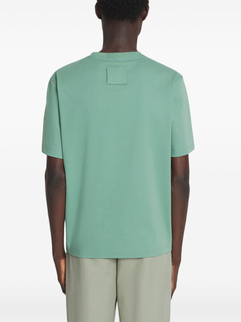 Lanvin Graphic Print Sea Green Crew Neck T-Shirt