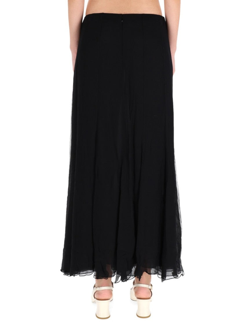 Chloé Wide-Fit Silk Muslin Maxi Skirt With Airy Drape