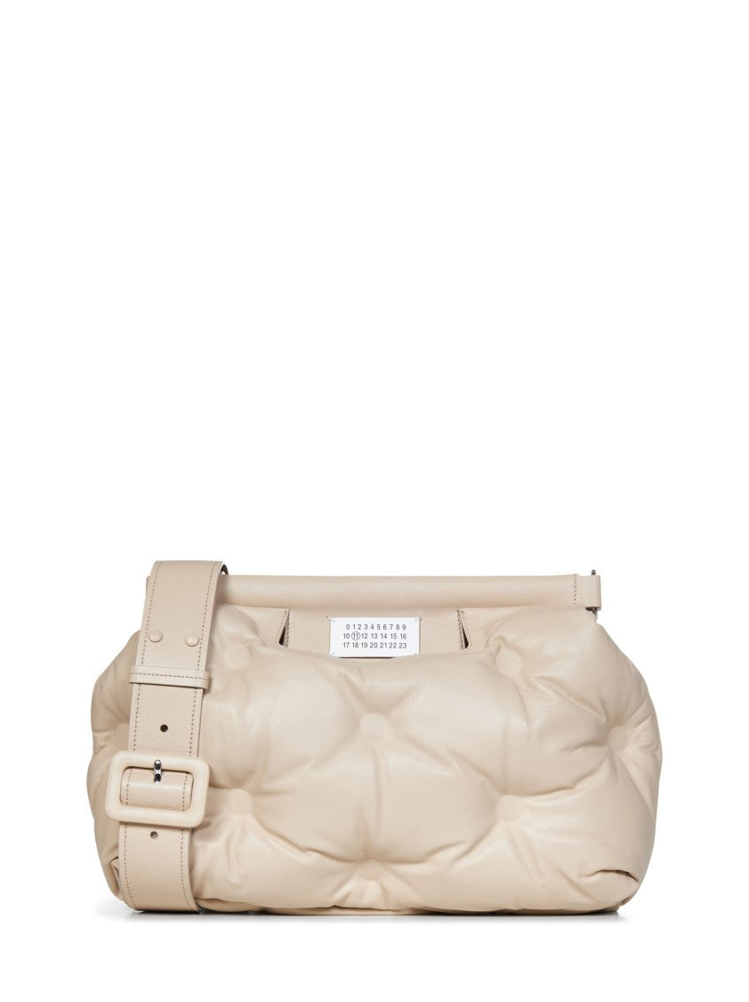 Maison Margiela Almond-colored quilted leather shoulder bag