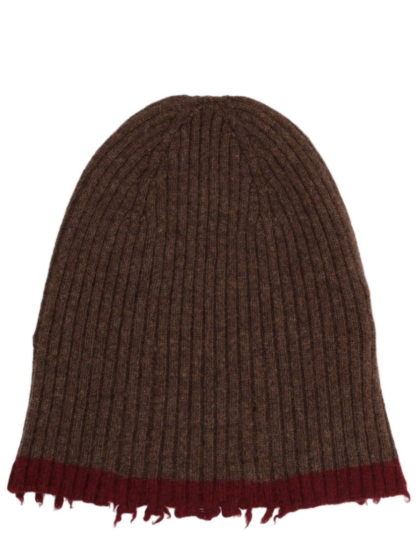 Uma Wang Ribbed Frayed Edge Cashmere Hat