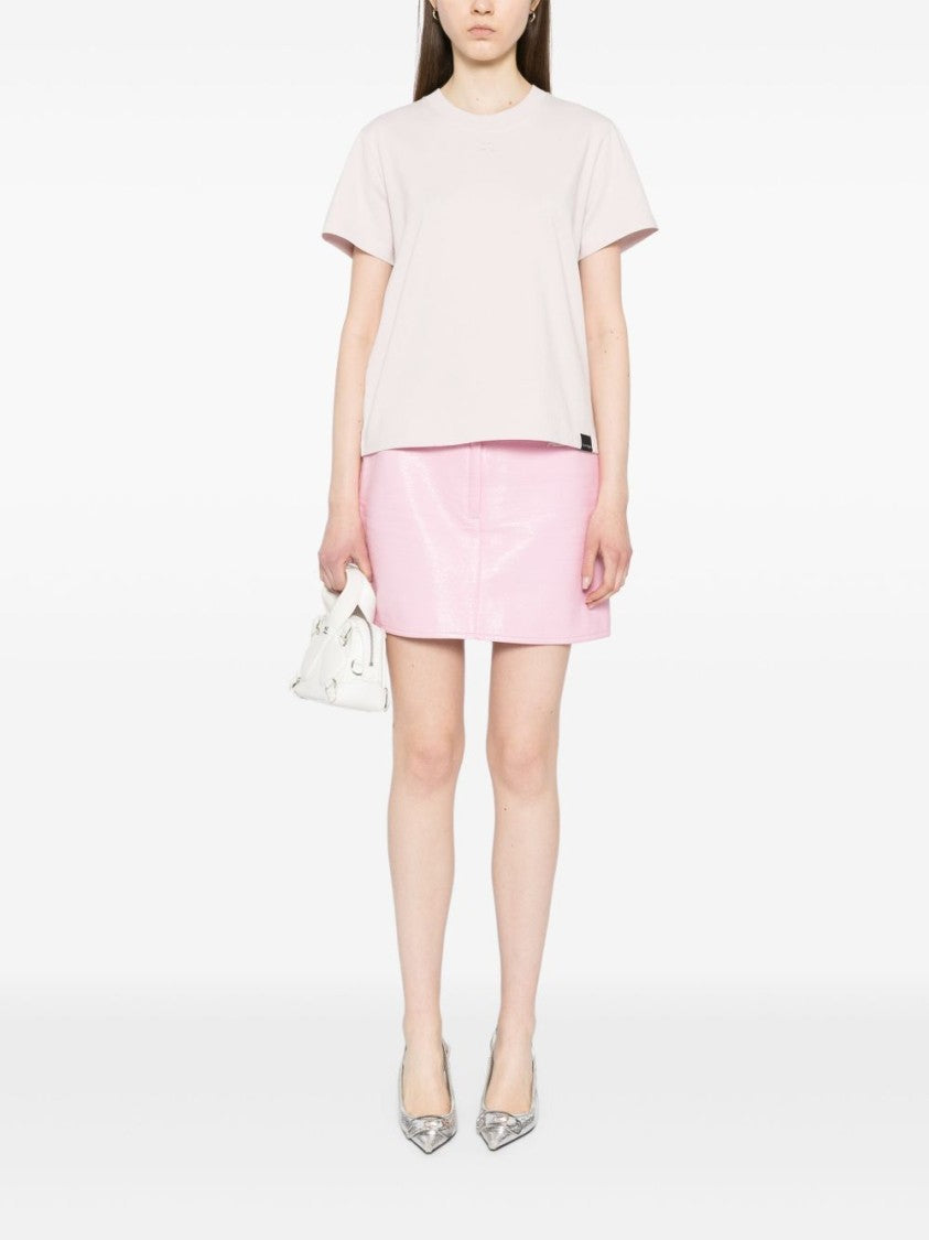 Courrèges Blush Pink Crew Neck Top