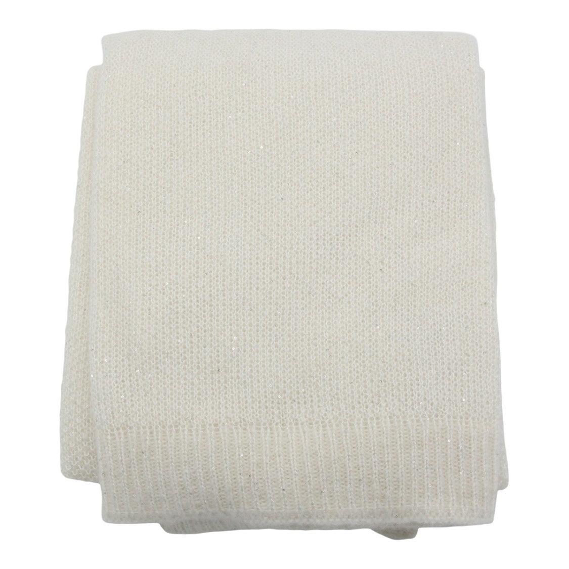 Fabiana Filippi Knitted White Scarf With Subtle Shimmer